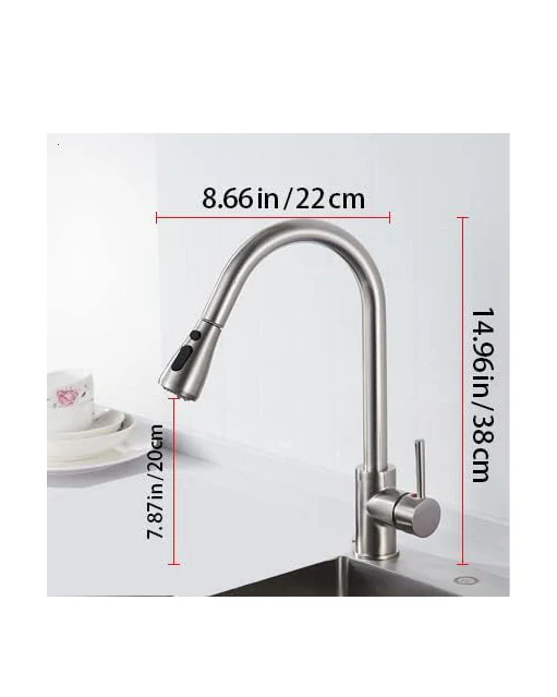 Kitchen Sink Mixer Tap  Pull Down 3 Function Sprayer - Image 2