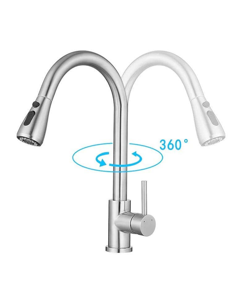 Kitchen Sink Mixer Tap  Pull Down 3 Function Sprayer - Image 4