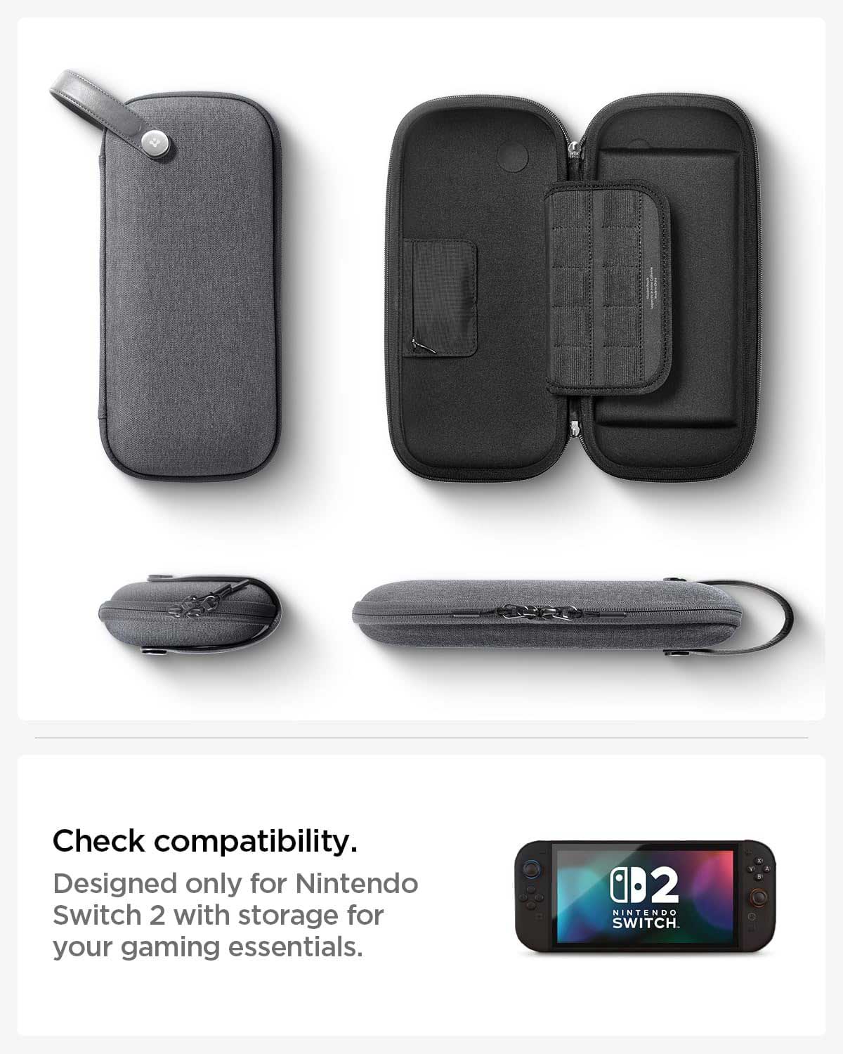 Klasden Compact Carrying Pouch for Nintendo Switch 2 Grey - Image 3