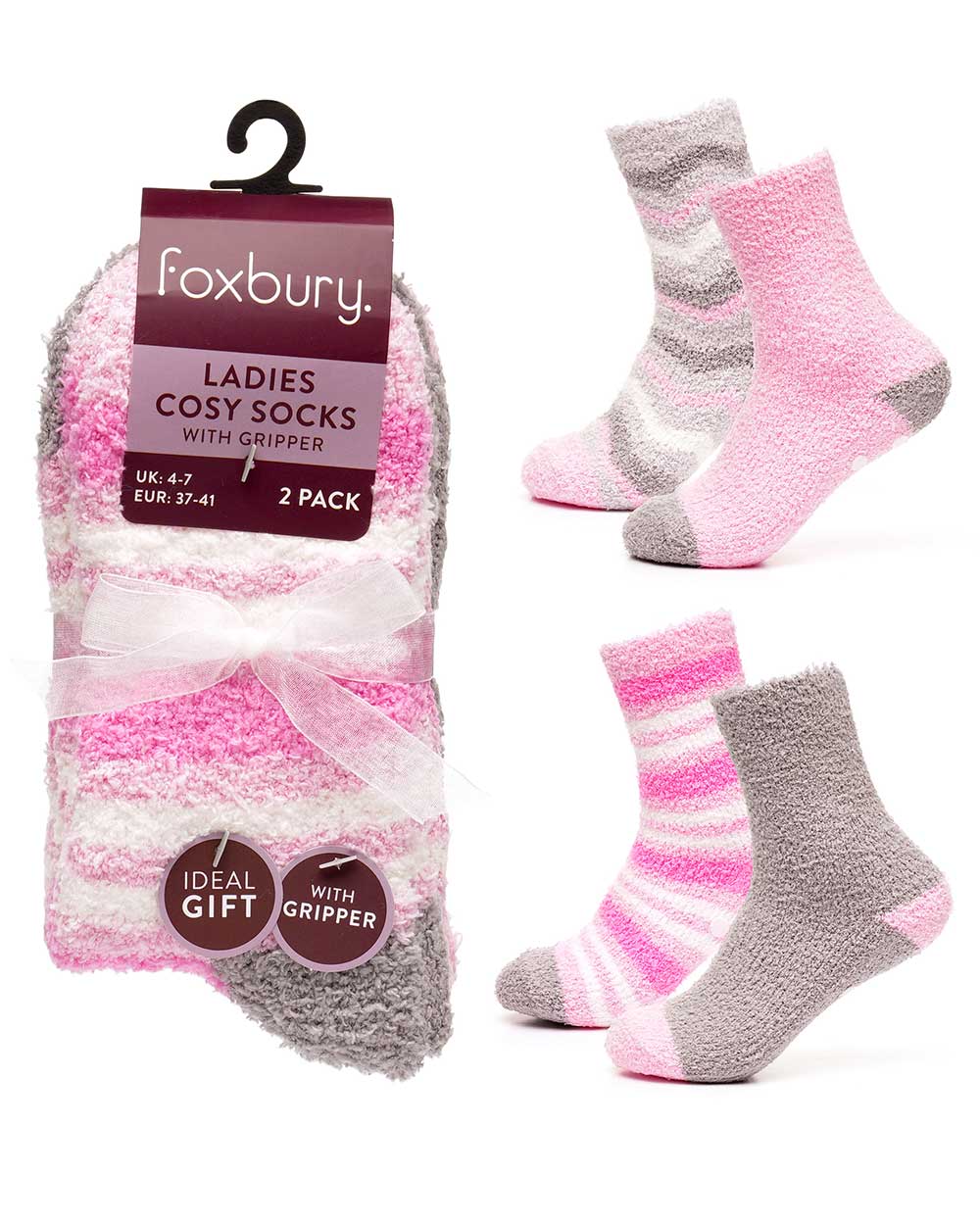 Ladies Fluffy Slipper Socks UK 4-8