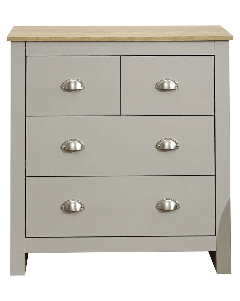 Lancaster 2 + 2 Drawer Chest Of Drawers Grey - Image 5