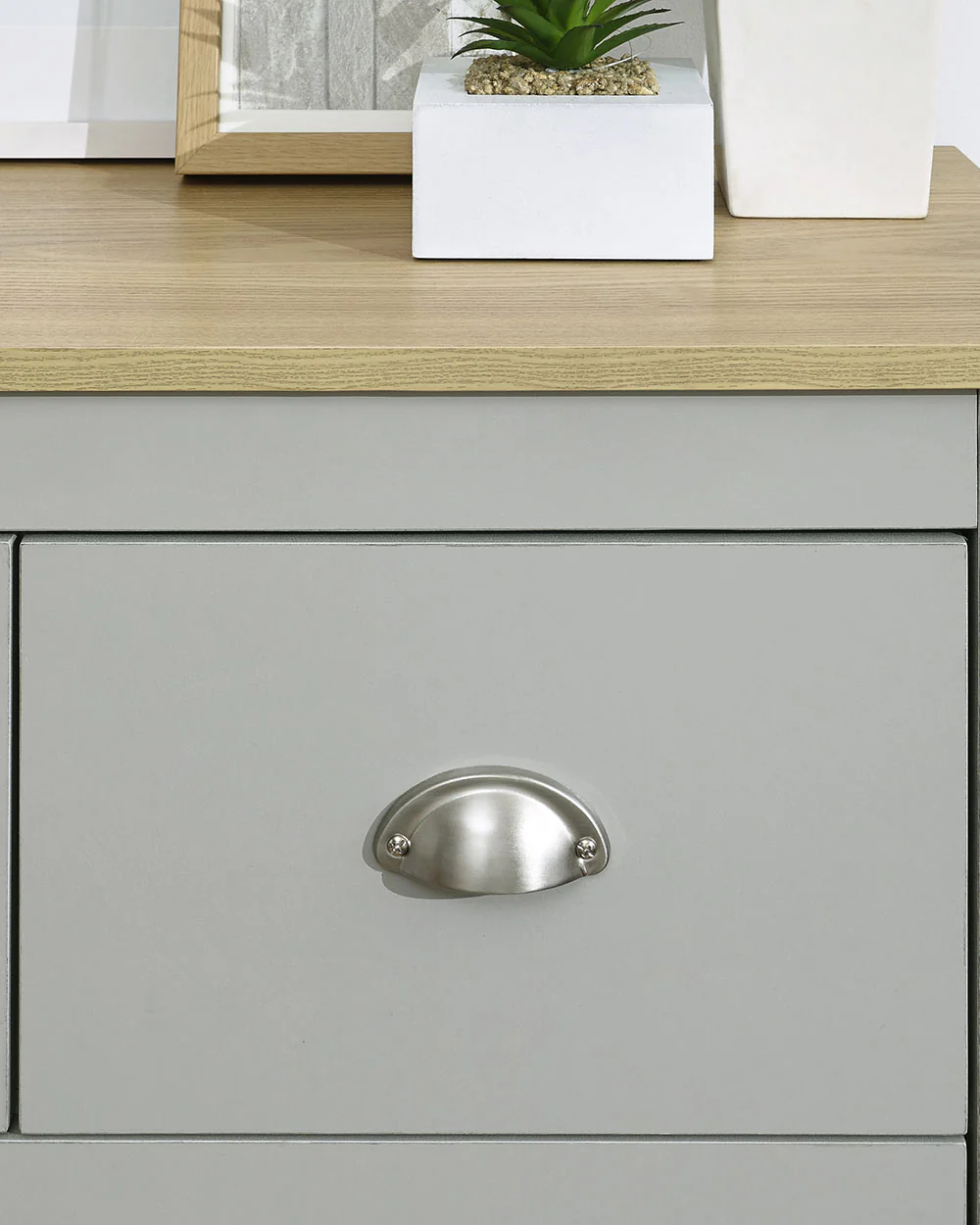 Lancaster 2 + 2 Drawer Chest Of Drawers Grey - Image 6