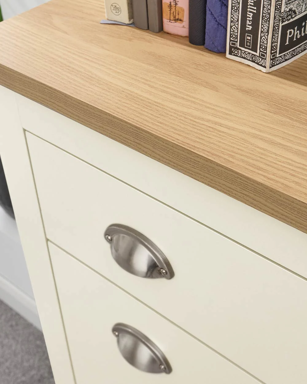 Lancaster 2 Door 1 Drawer Shoe Cabinet Cream - Image 4