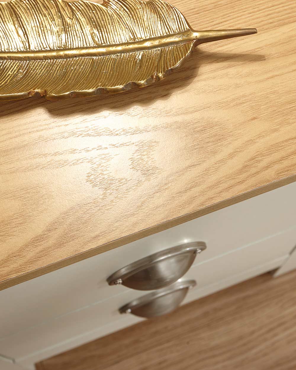 Lancaster 2 Drawer Bedside Table Cream - Image 4