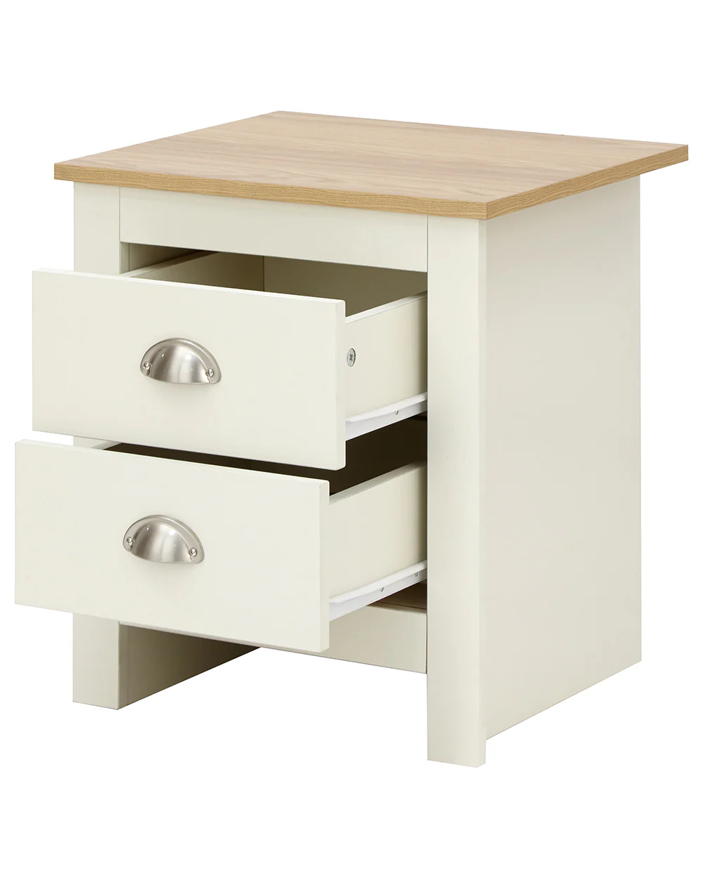 Lancaster 2 Drawer Bedside Table Cream - Image 5