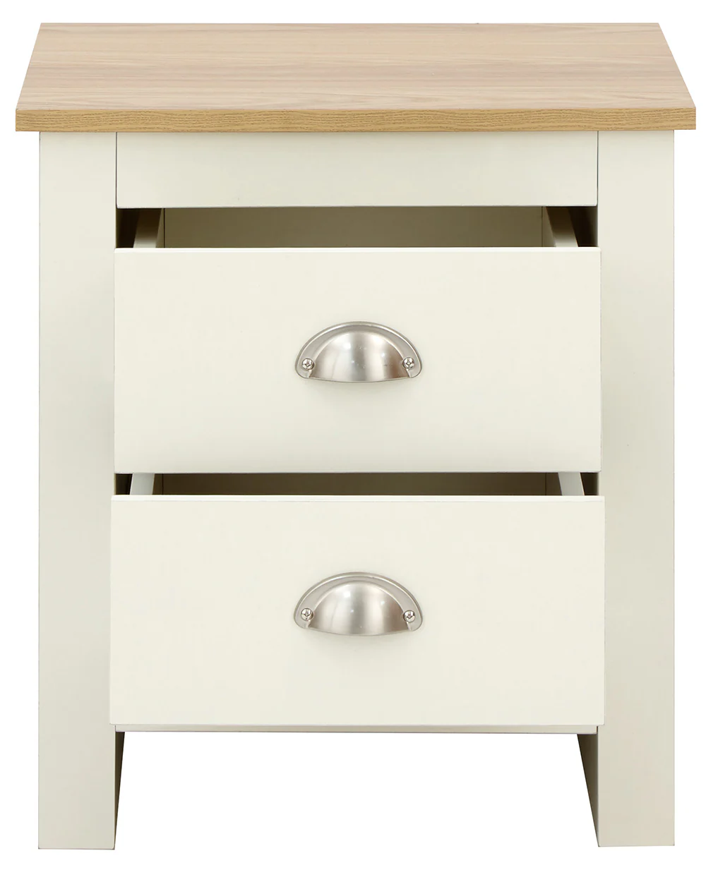 Lancaster 2 Drawer Bedside Table Cream - Image 6