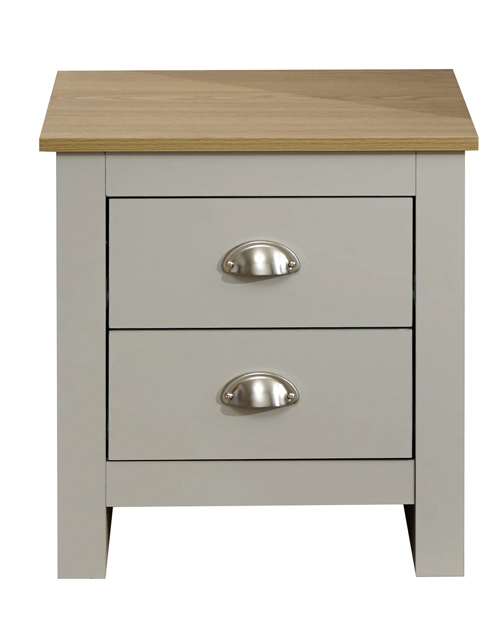 Lancaster 2 Drawer Bedside Table Grey - Image 7