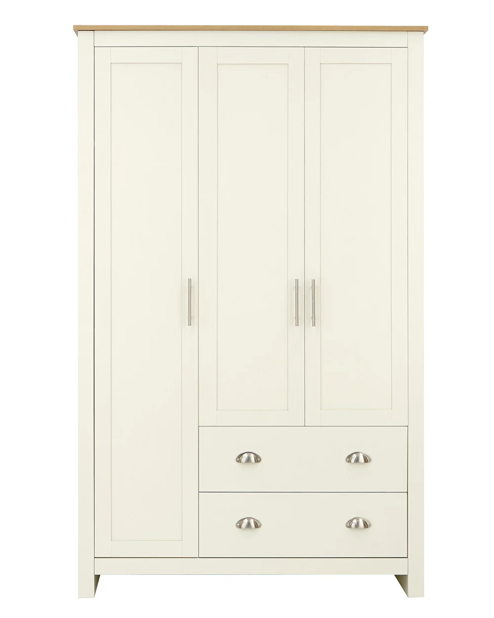 Lancaster 3 Door 2 Drawer Wardrobe Cream - Image 6