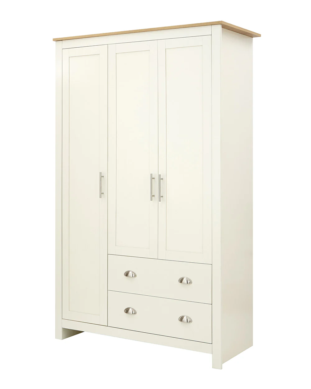 Lancaster 3 Door 2 Drawer Wardrobe Cream - Image 7