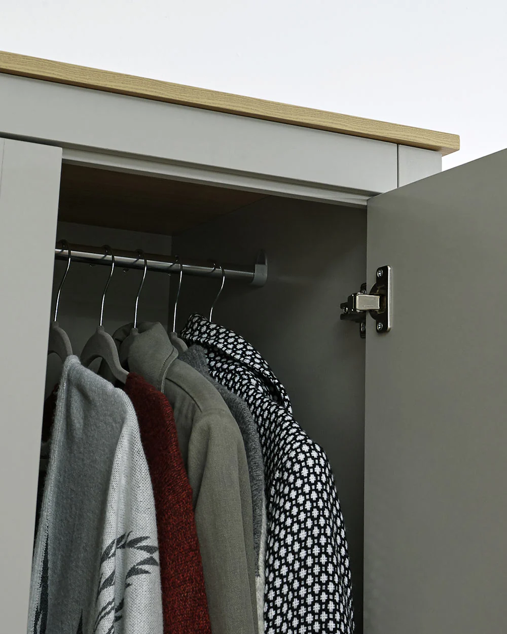 Lancaster 3 Door 2 Drawer Wardrobe Grey - Image 7