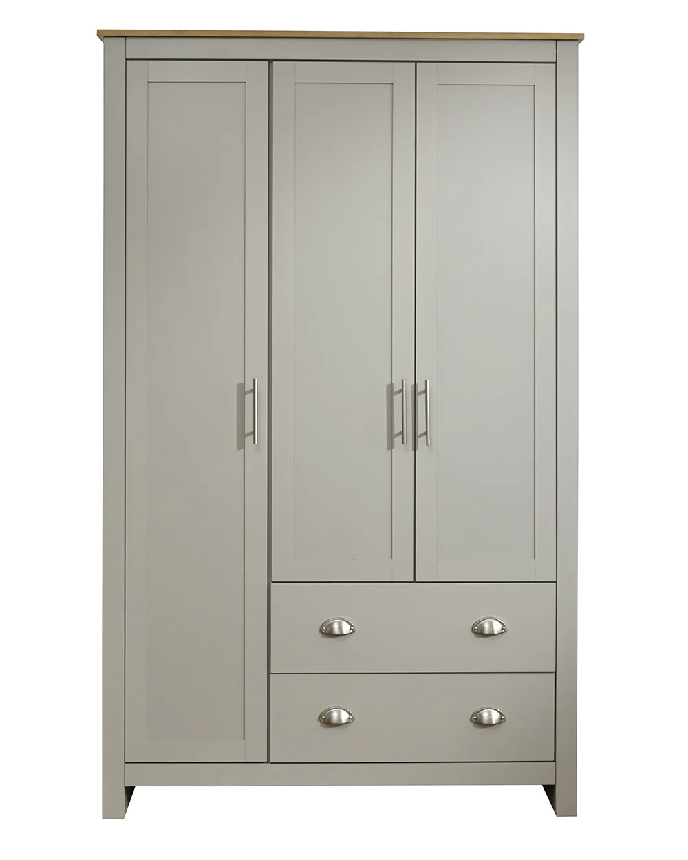 Lancaster 3 Door 2 Drawer Wardrobe Grey - Image 8