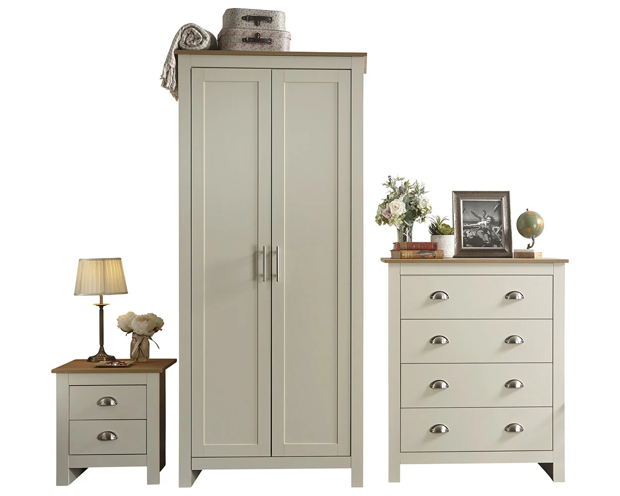 Lancaster 3 Piece Bedroom Furniture Set Cream - Image 2