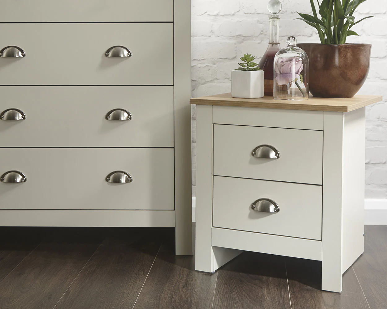 Lancaster 3 Piece Bedroom Furniture Set Cream - Image 3