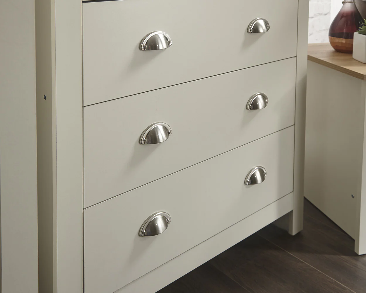 Lancaster 3 Piece Bedroom Furniture Set Cream - Image 8