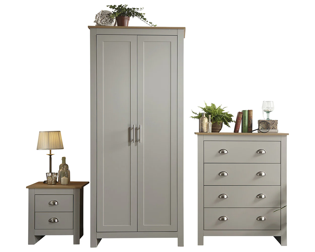 Lancaster 3 Piece Bedroom Furniture Set Grey - Image 3
