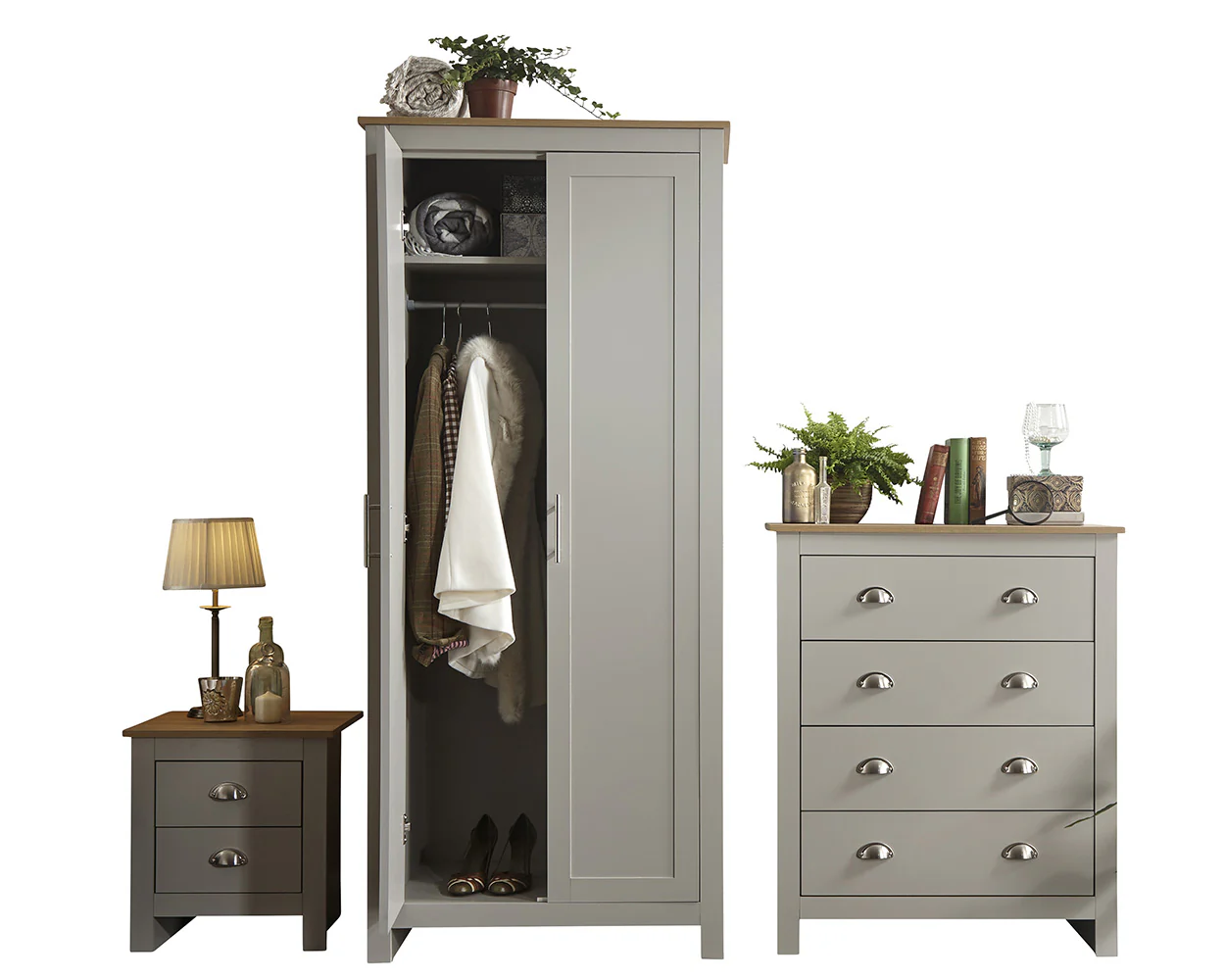 Lancaster 3 Piece Bedroom Furniture Set Grey - Image 4