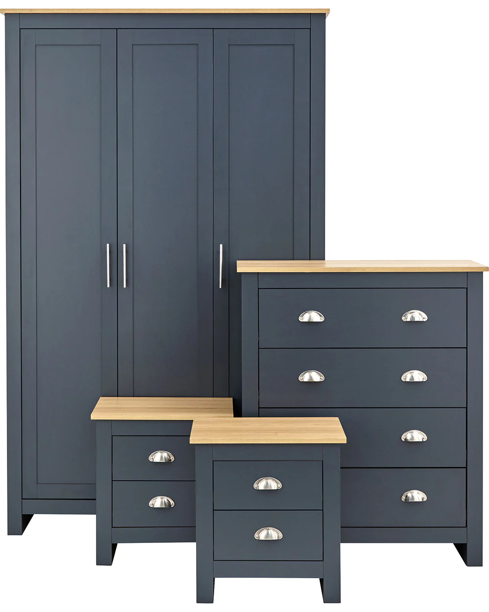 Lancaster 4 Piece Bedroom Furniture Set Slate Blue - Image 7