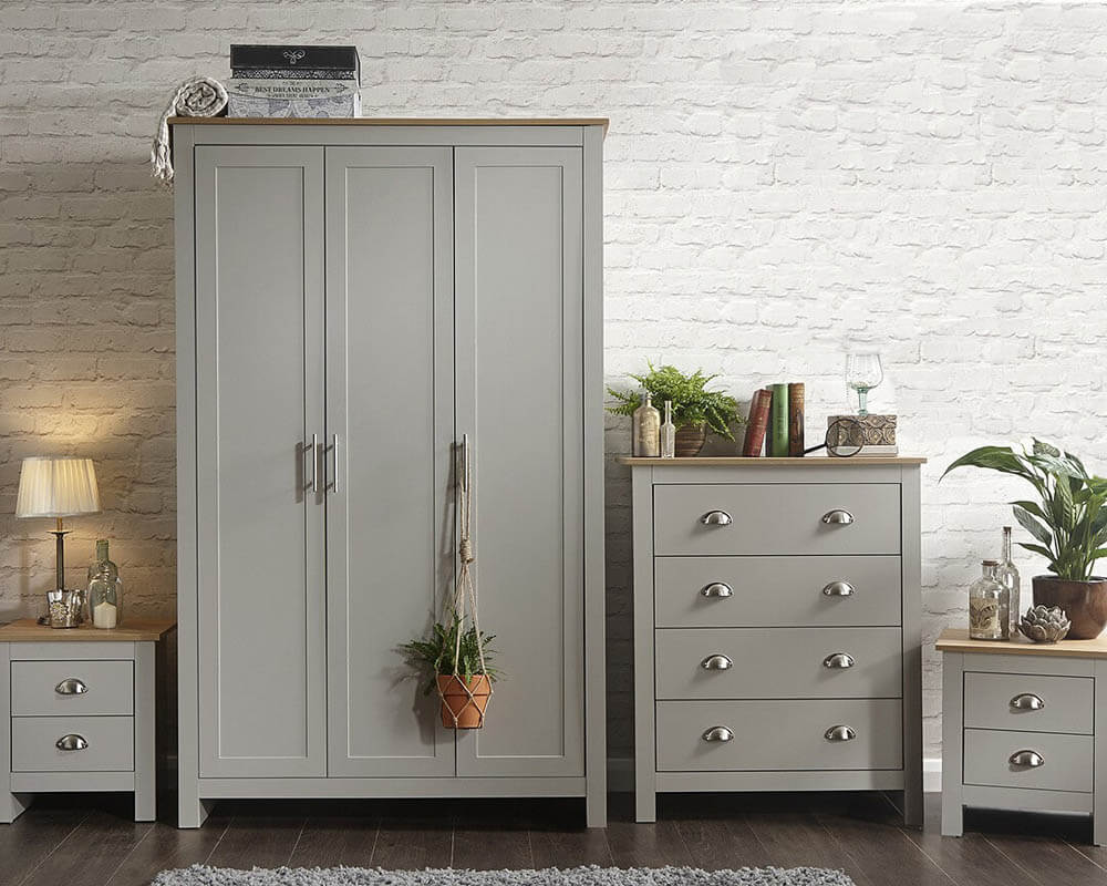 Lancaster 4-Piece Bedroom Set, Grey