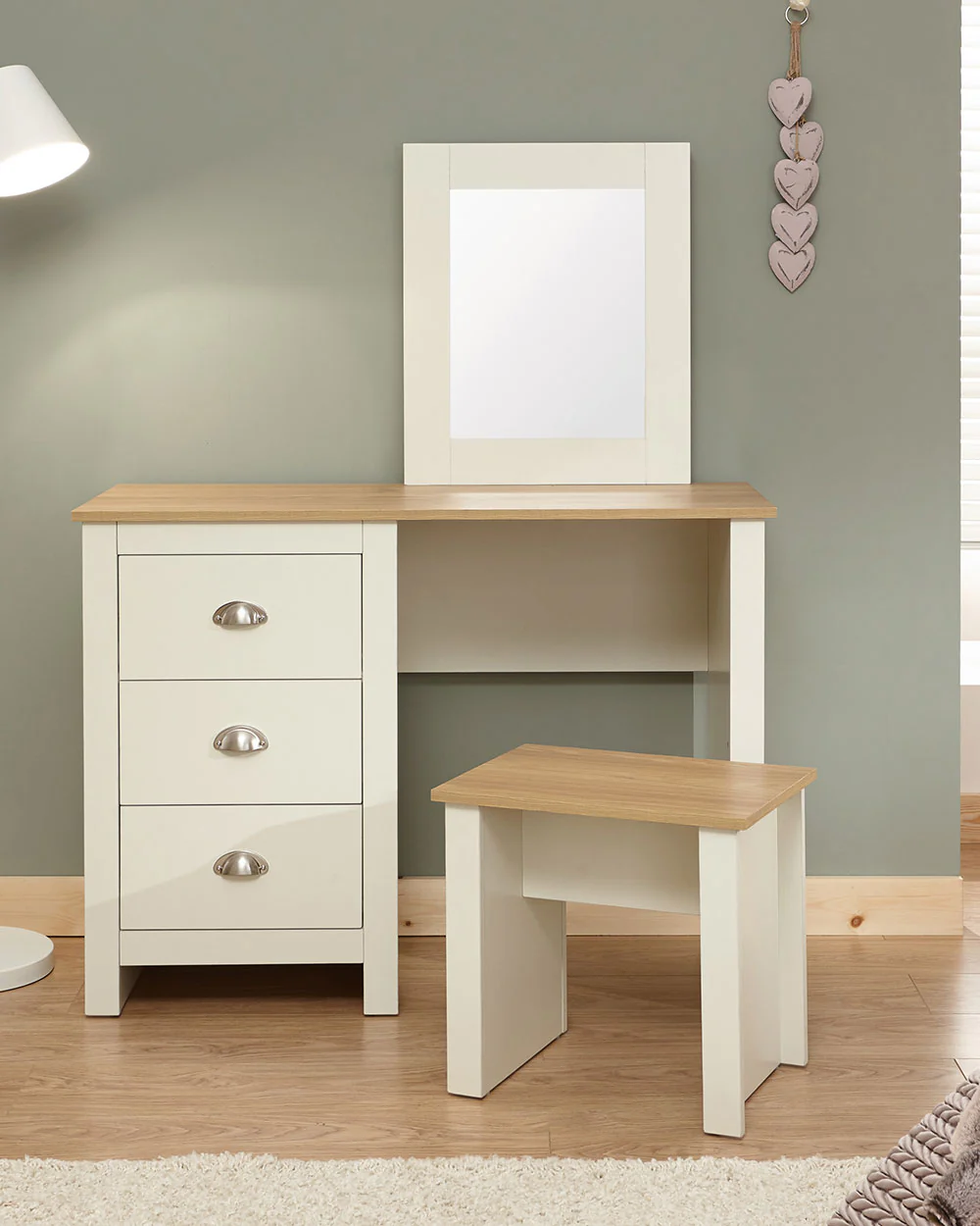 Lancaster Dressing Table Set Cream - Image 3