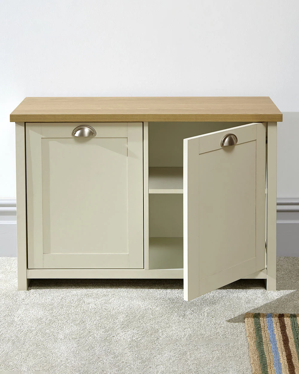Lancaster Shoe Storage Cabinet Cream - Image 2