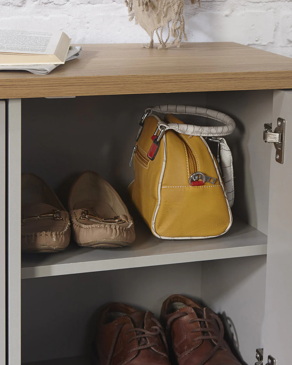 Lancaster Shoe Storage Cabinet Grey - Image 5