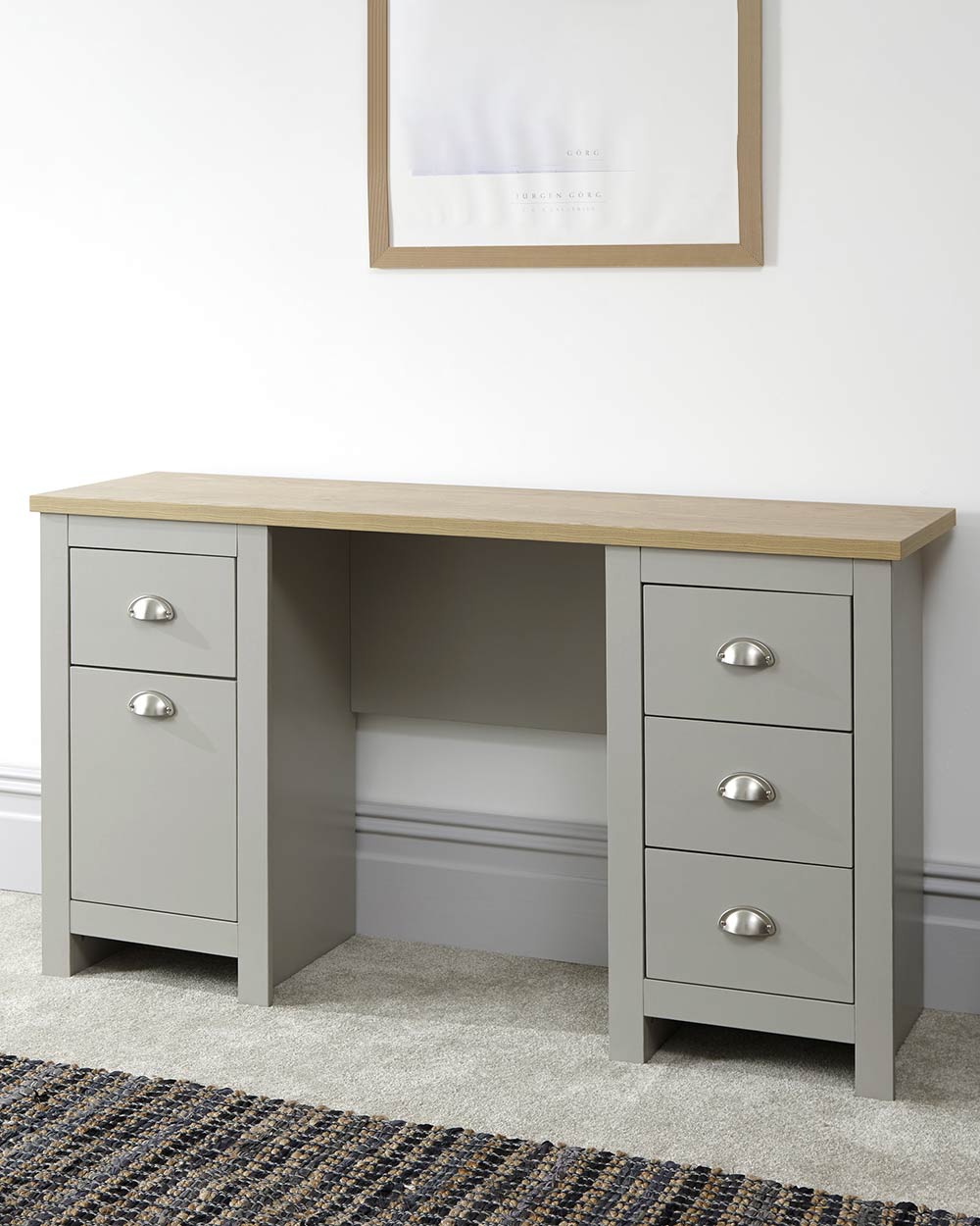 Lancaster Study Desk Grey Home Office - Image 3