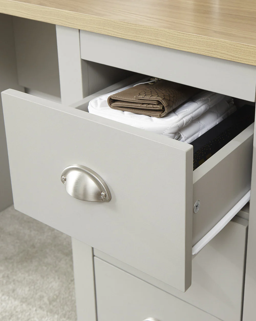 Lancaster Study Desk Grey Home Office - Image 9
