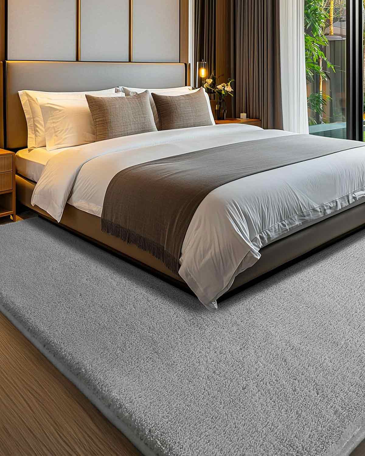 Large Carpet Rug 200 x 300cm Light Grey - Image 7