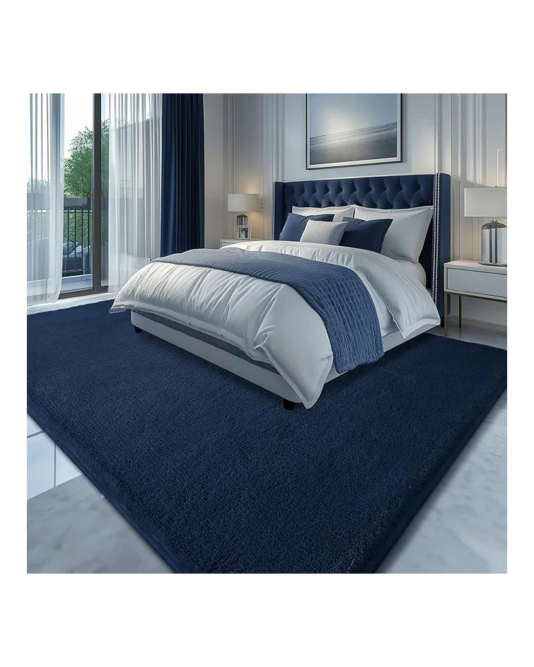 Large Carpet Rug 200 x300 cm Navy Blue - Image 3