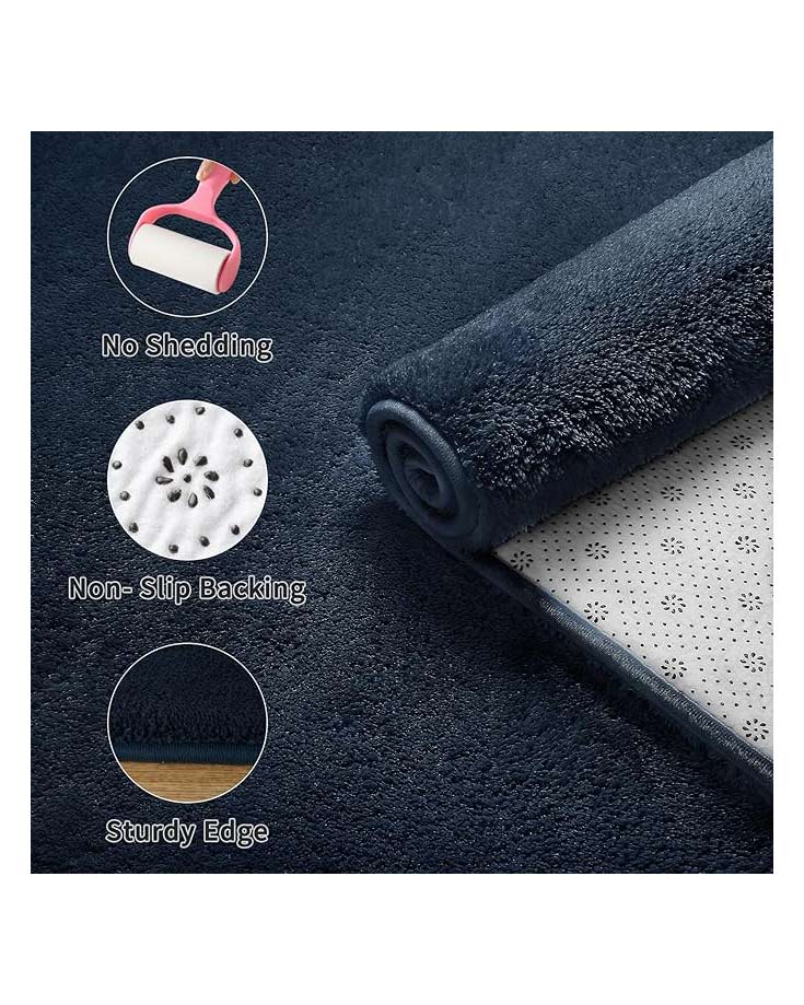 Large Carpet Rug 200 x300 cm Navy Blue - Image 6