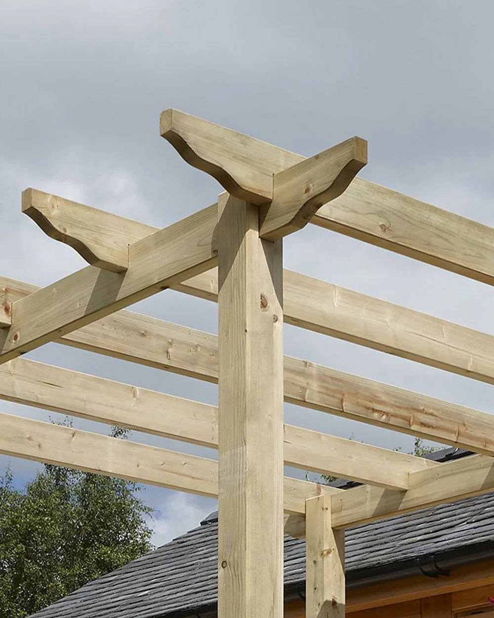 Large Wooden Traditional Pergola Rowlinson 10 Year Guarantee - Image 3