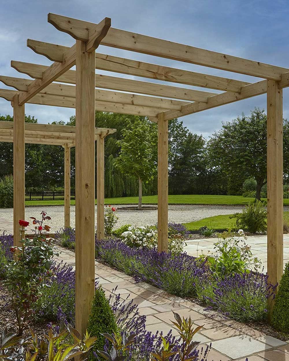Large Wooden Traditional Pergola Rowlinson 10 Year Guarantee - Image 4