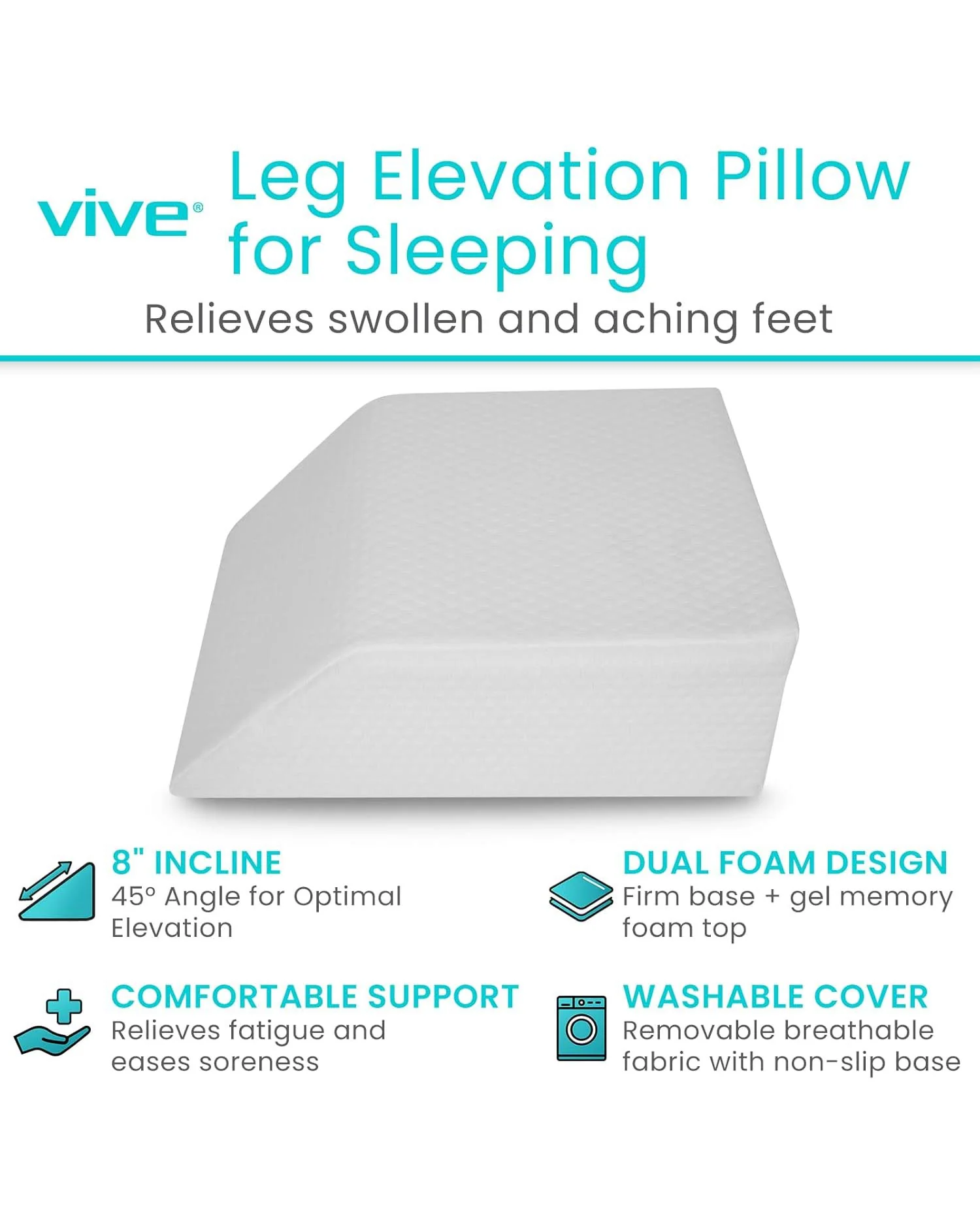 Leg Elevation Pillow Support Cushion White - Image 3