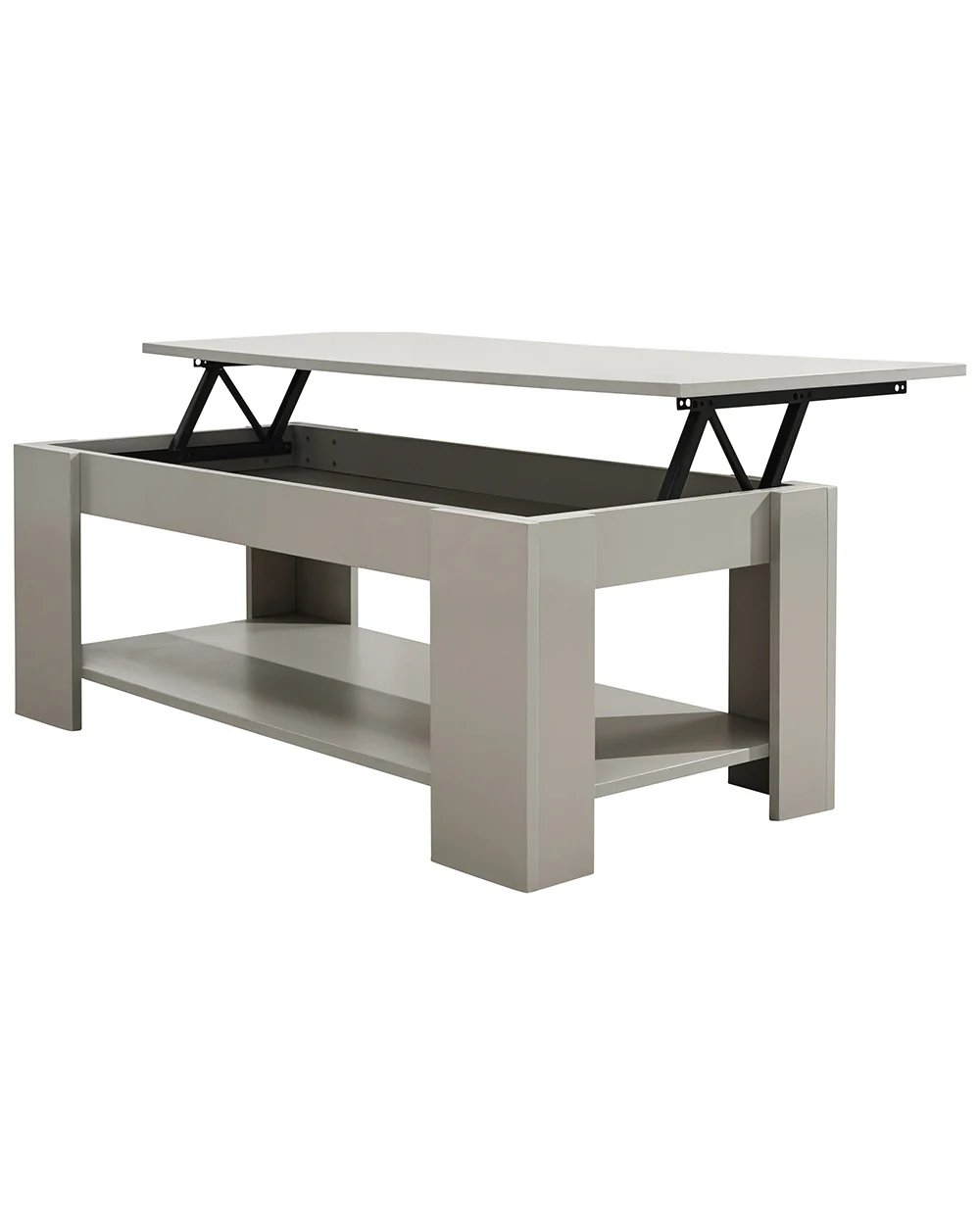 Lift Up Coffee Table Wooden Storage Modern Grey - Image 10