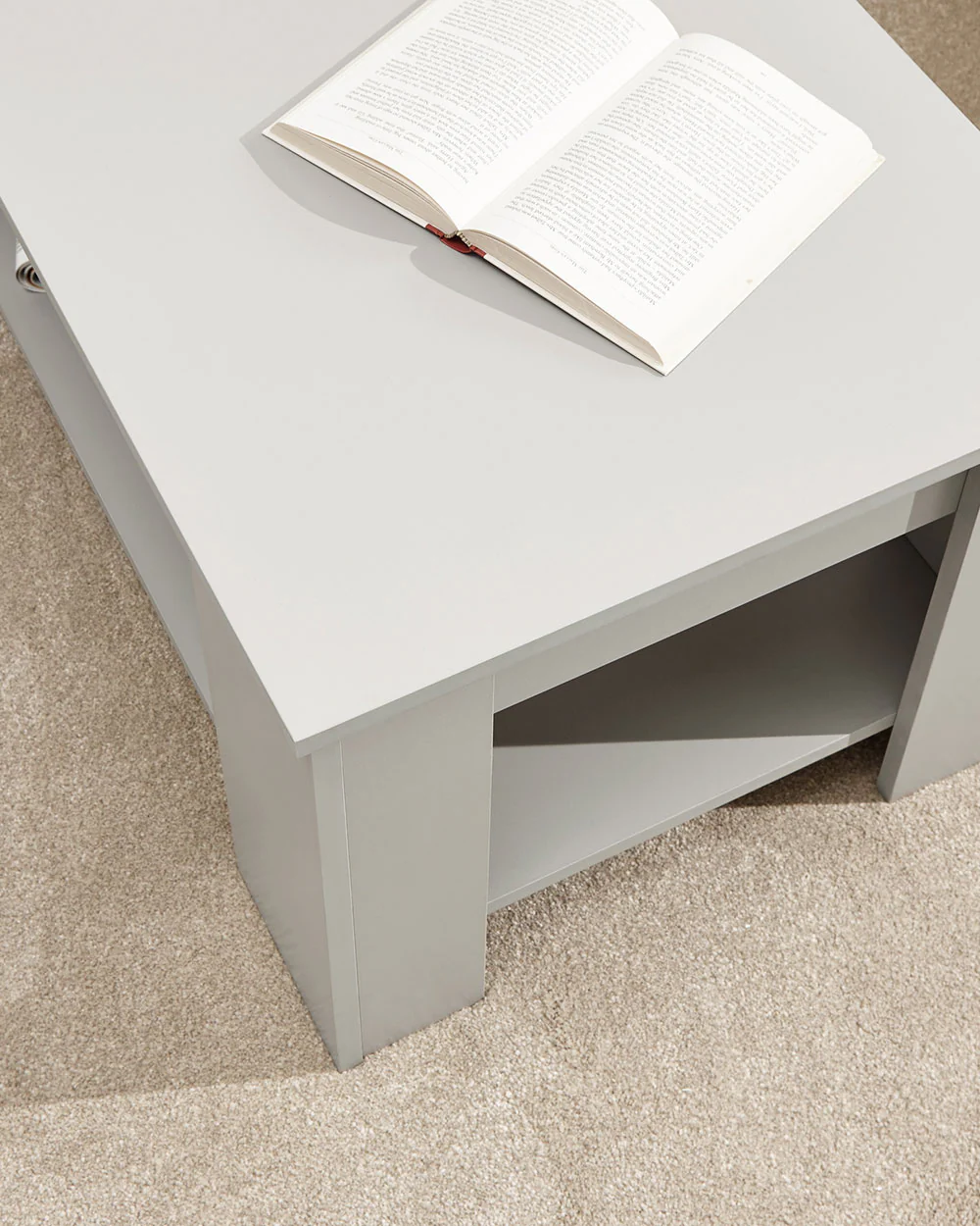 Lift Up Coffee Table Wooden Storage Modern Grey - Image 7