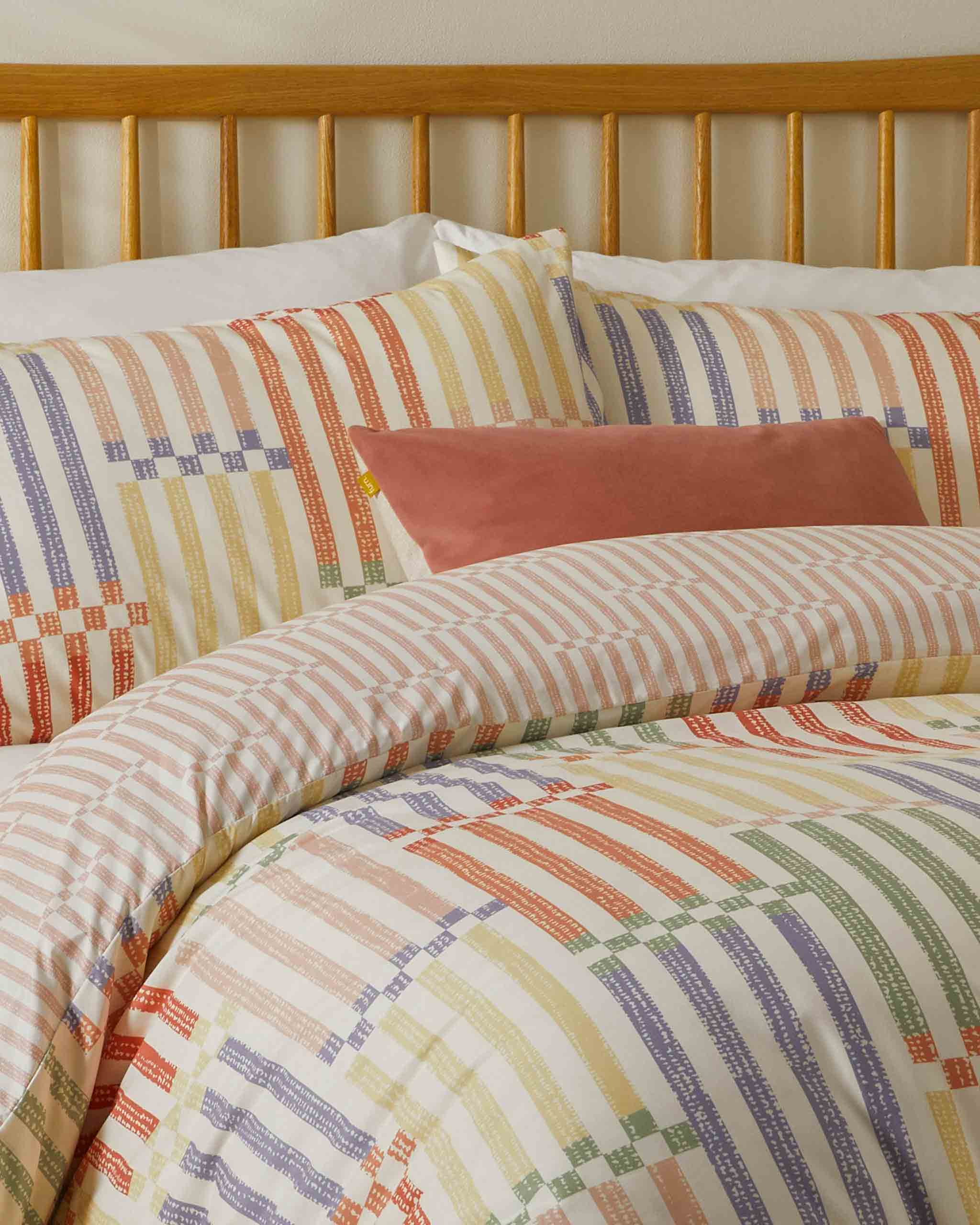 Madison Stripe Duvet Set Single Double King Apricot - Image 3