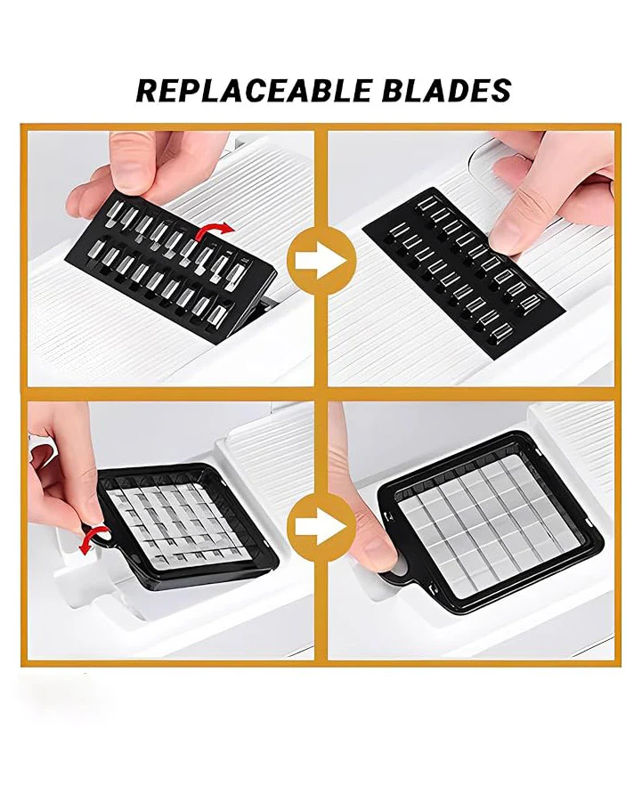 MEHROSH 9-in-1 Manual Vegetable Chopper Dicer White Black - Image 3