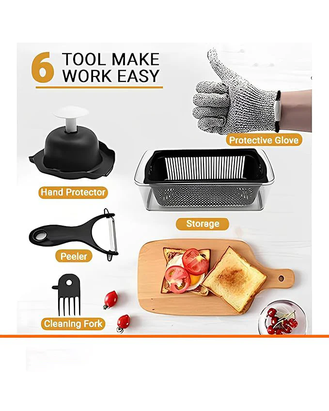 MEHROSH 9-in-1 Manual Vegetable Chopper Dicer White Black - Image 6