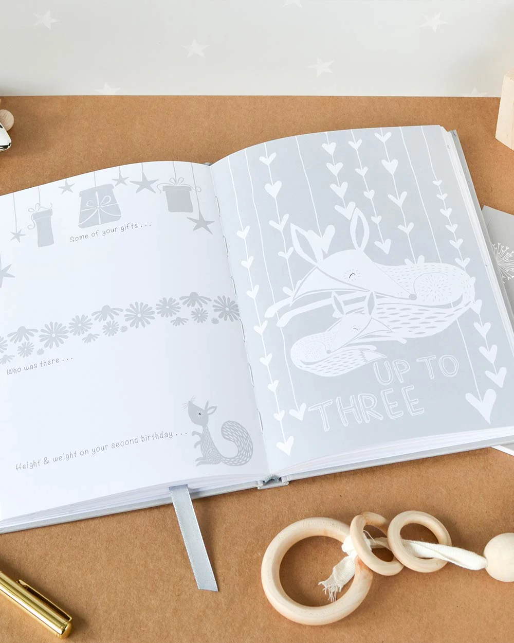 Memory Baby Book Early Years Journal, Grey - Image 4