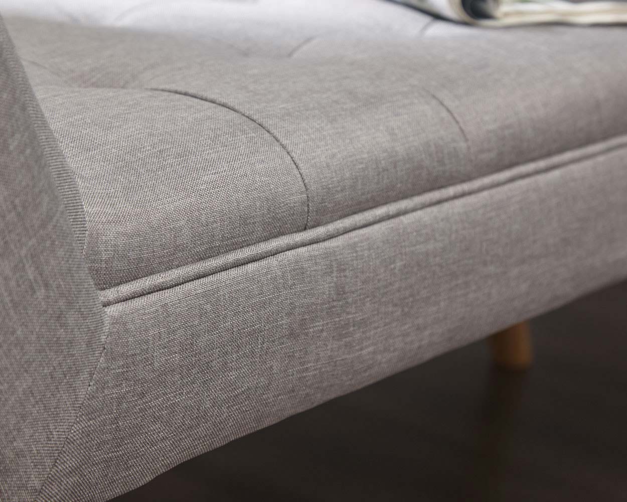 Milan Fabric Upholstered Bench, Grey - Image 4