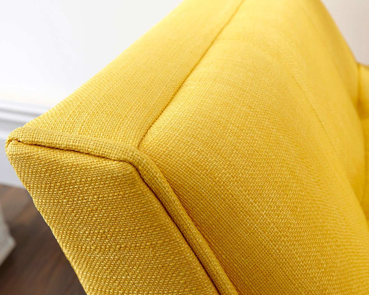 Milan Fabric Upholstered Bench, Mustard Yellow - Image 6