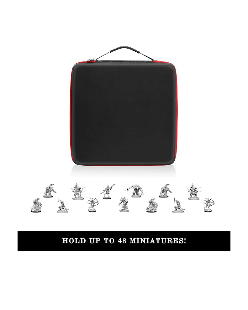 Miniature Figure Storage Carrying Case 48 Slots Black