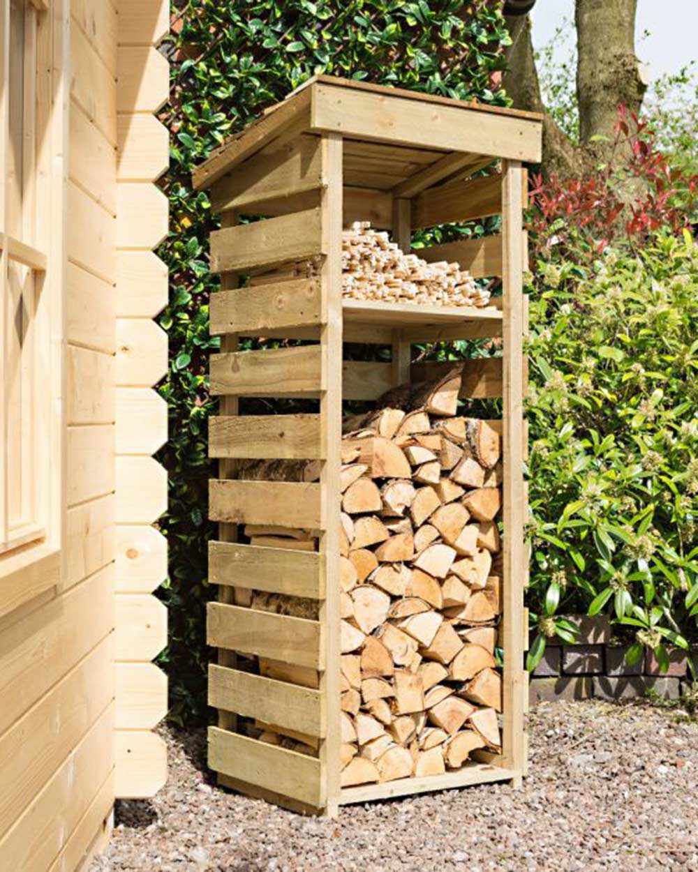 Narrow Log Store Slim Outdoor Rowlinson