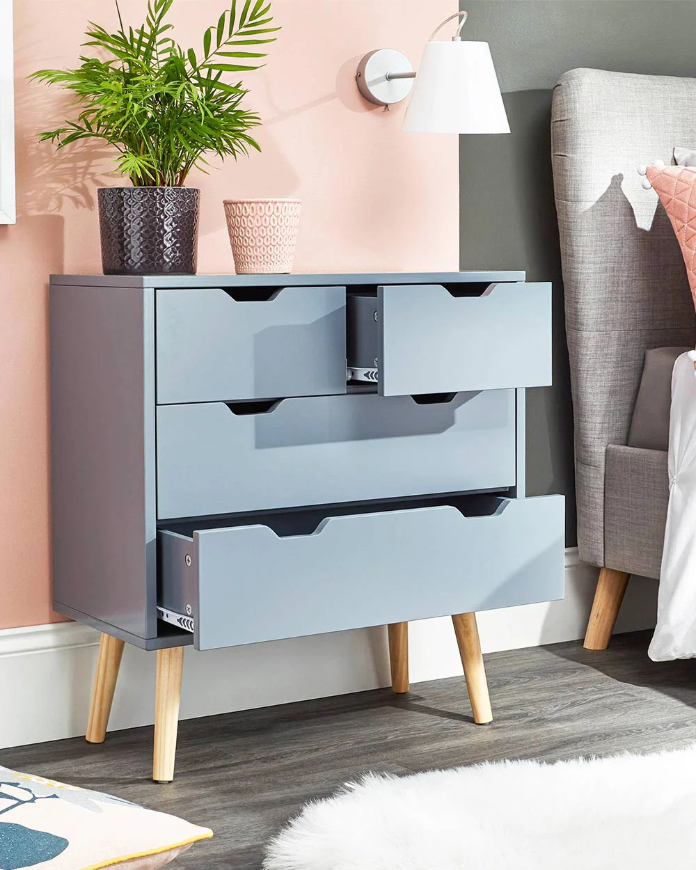 Nyborg 2 + 2 Drawer Chest Dark Grey - Image 3