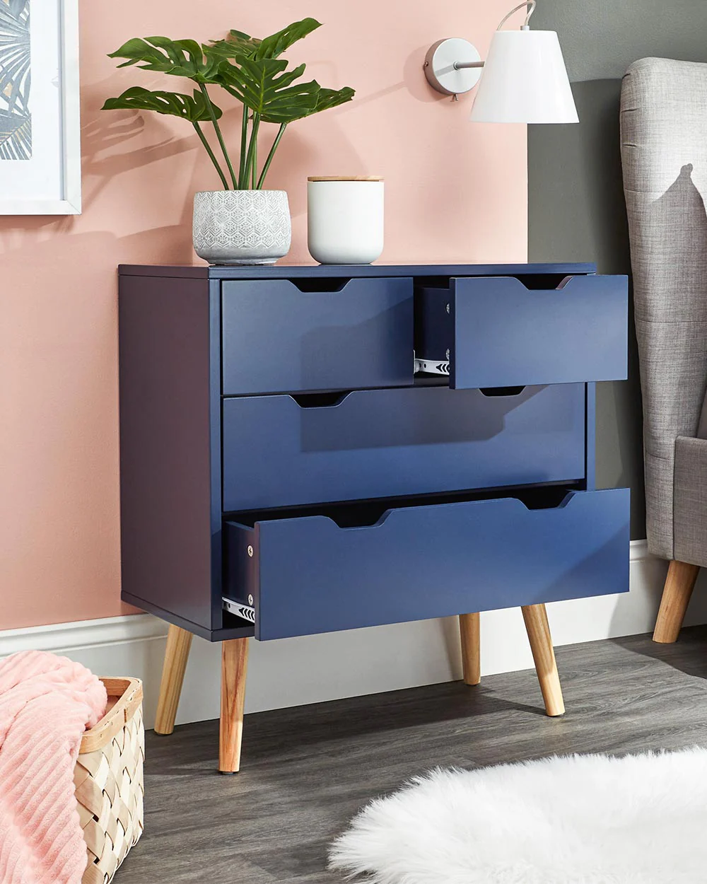 Nyborg 2 + 2 Drawer Chest Nightshadow Blue - Image 3