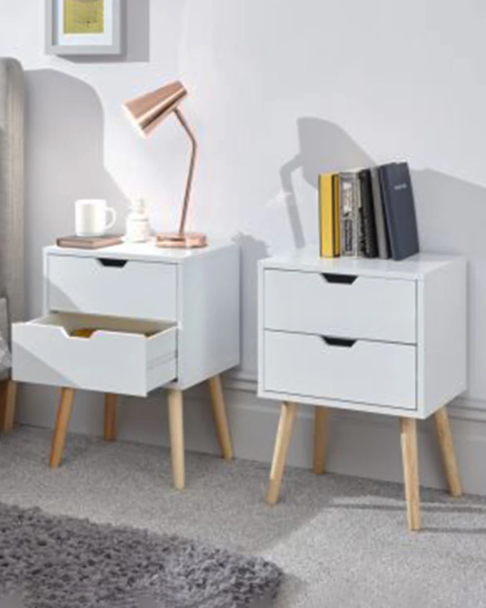 Nyborg Pair Of 2 Drawer Bedsides White - Image 6