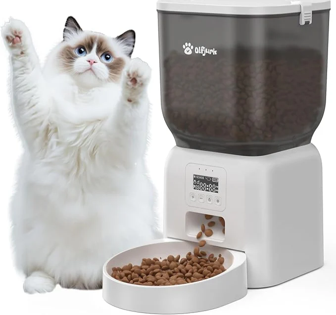 Olfjurk Automatic Dry Food Pet Feeder 4L White