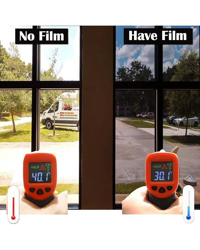 One Way Mirror Window Privacy Film Silver 90 x 200cm - Image 6
