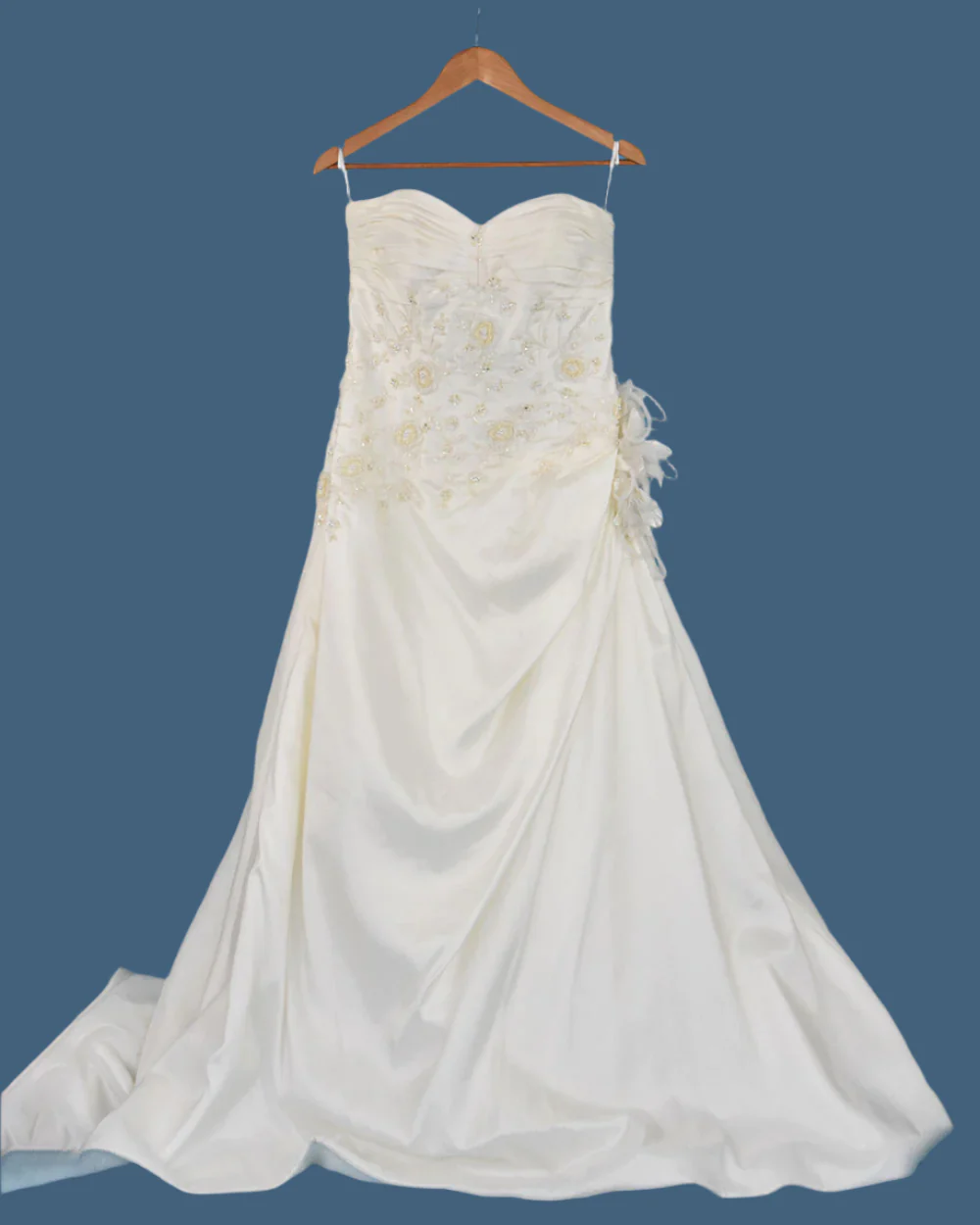 Orient Corp Ivory A Line Strapless Wedding Dress Size 12 - Image 2