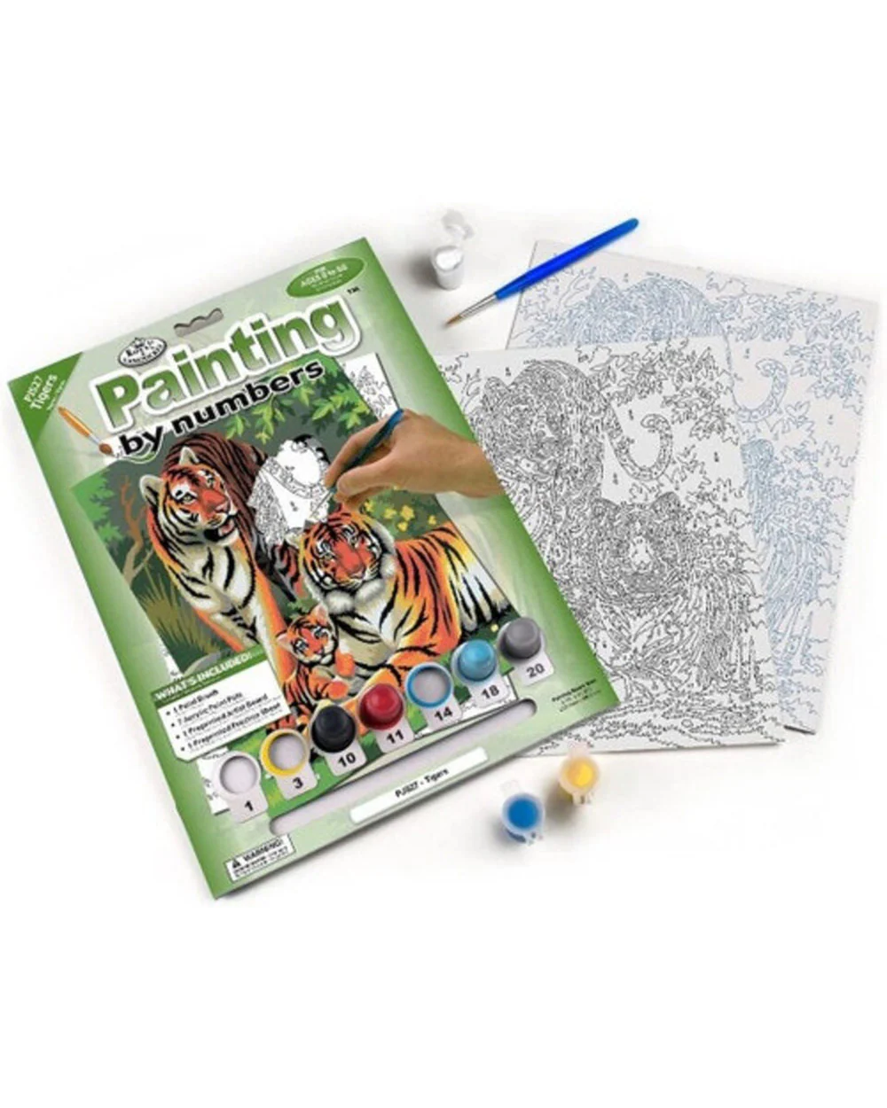 Painting By Numbers Kit Tigers And Cub Age 8+